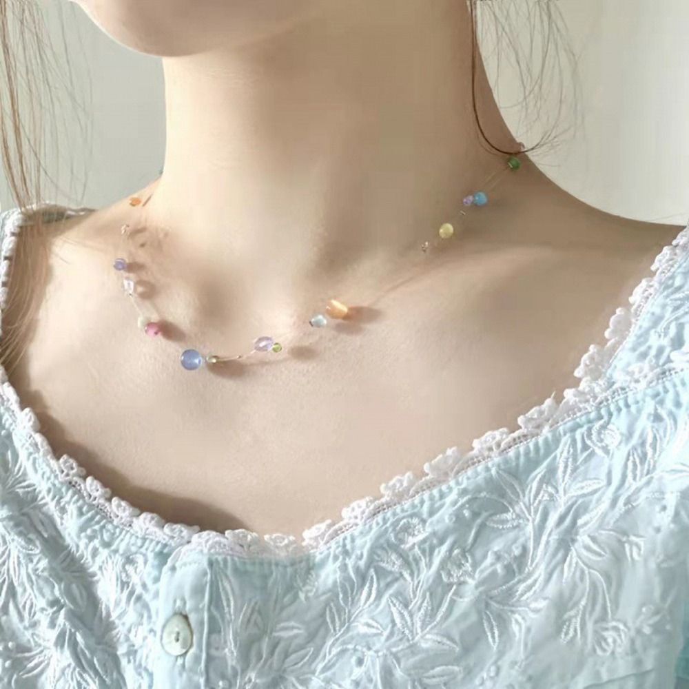 Korean Girl Lifestyle - スイートアロイ韓国風ネックレス樹脂カラフルビーズY2kネックレス美学ガールチョーカー日常生活