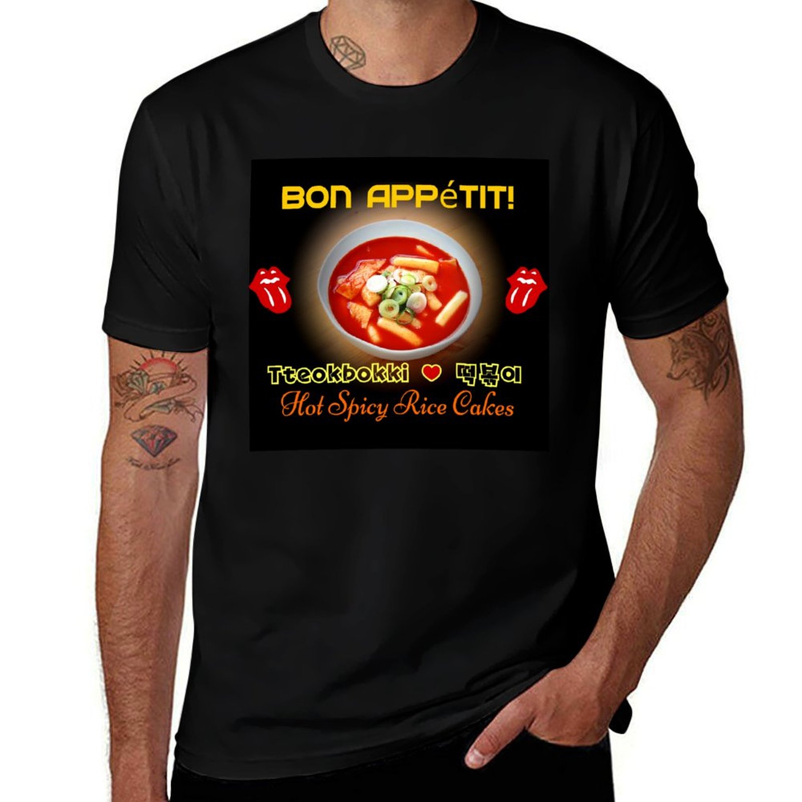 Tteokbokki Rice Cake - ? ?TteokBokki-ホット＆スパイシー韓国餅Tシャツプラスサイズルーズ半袖トップス