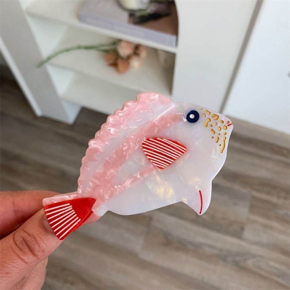 金魚アセテート海洋動物ヘアクローカラフルな幾何学模様海洋生物 - Korean Women Lifestyle のレビューと価格